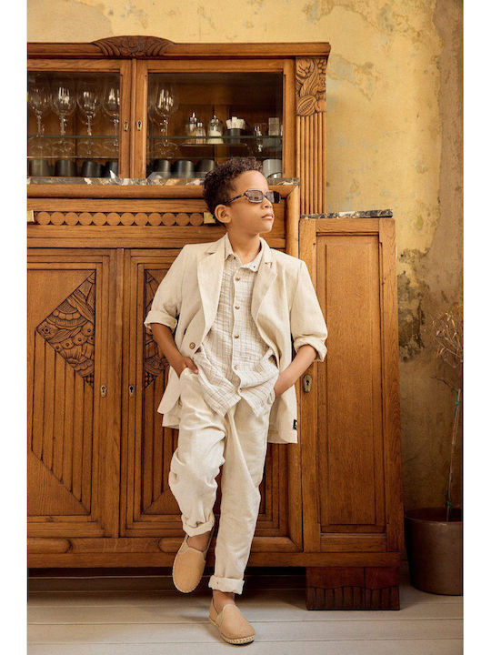 Kinder Hose Chino Leinen Beige
