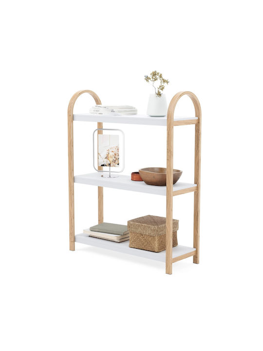 Rectangular Side Table Bellwood Wooden Natural White M71.1xL26xH90.1cm