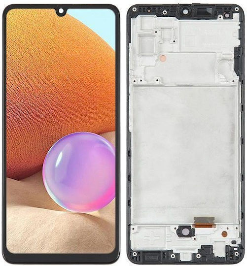 OLED Bildschirm mit Touch-Mechanismus und Rahmen für Samsung Galaxy A32 4G Schwarz