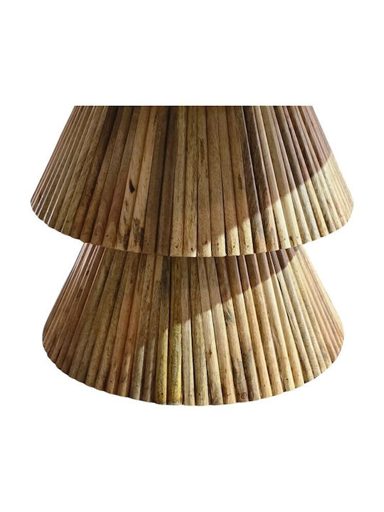 Rundes Zentral Kaffeetisch aus Massivholz Natürliche Farbe/Weiß M80xL80xH45cm