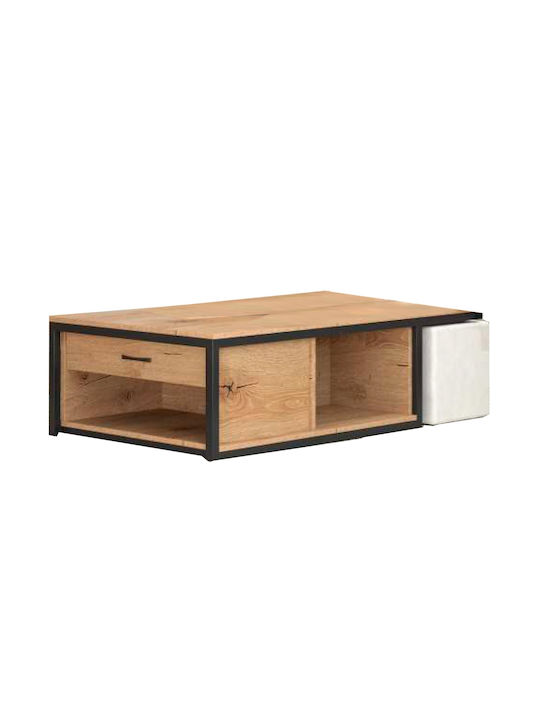 Rectangular Central Coffee Table No 17 Wooden with Drawers Honey M119xW66.5xH38cm