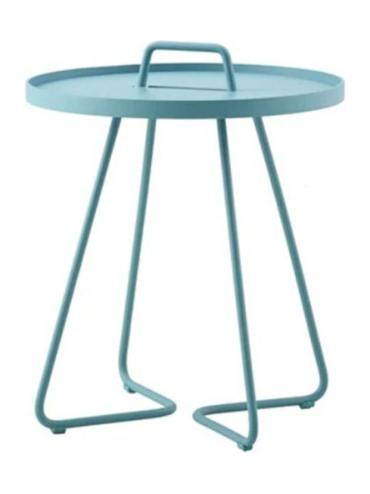 Round Side Table Move Aluminum Turquoise L52xW52xH60cm.