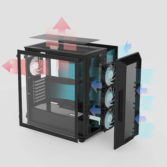 Zalman I3 Neo V2 RGB Gaming Midi Tower Κουτί Υπολογιστή με Πλαϊνό Παράθυρο Μαύρο