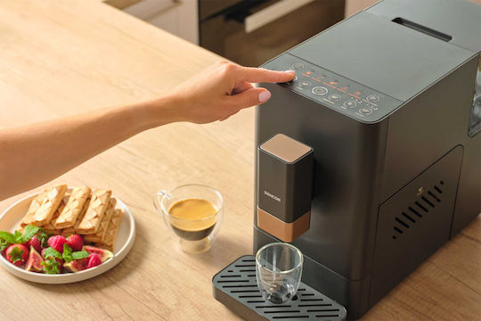 Sencor Automatic Espresso Machine 1350W 20bar Pressure for Cappuccino with Grinder Black SES 6100BK