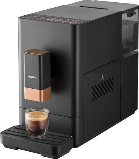 Sencor Automatic Espresso Machine 1350W 20bar Pressure for Cappuccino with Grinder Black SES 6100BK