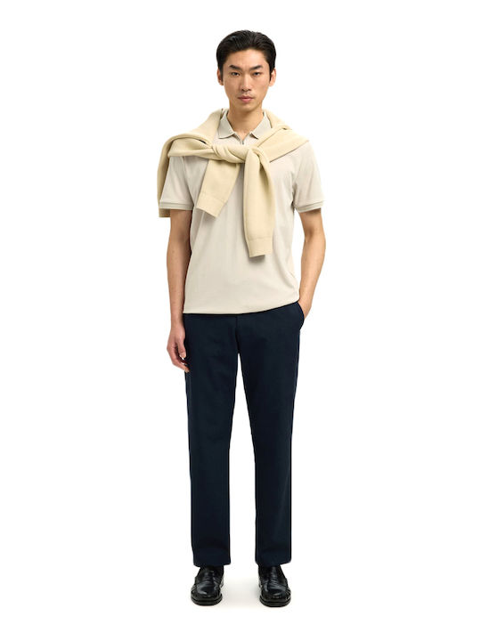 Herrenbluse Kurzarm Oatmeal Beige