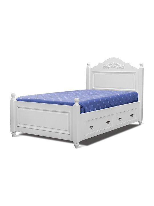 Ροδάνθη Bett Einzel mit Stoff für Matratzengröße 90x200cm Farbauswahl-Option