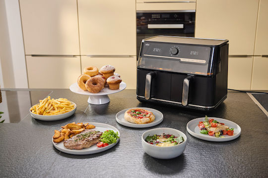 Braun Air Fryer με Διπλό Αποσπώμενο Κάδο 10lt Μαύρο TD5073