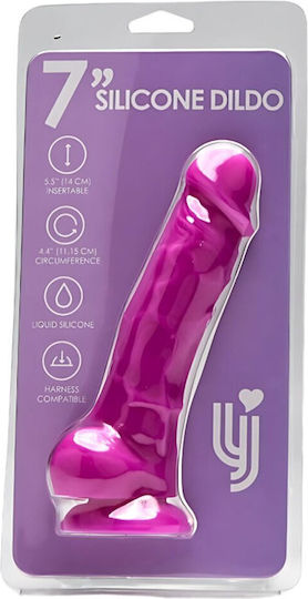 17.0cm Liquid Silicone Realistic Dildo Purple Loving Joy