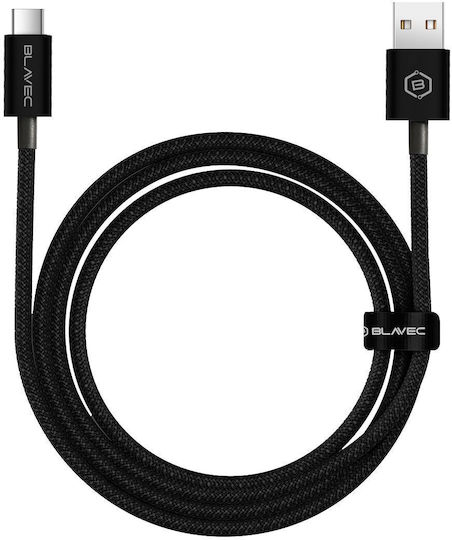 Blavec Geflochtenes USB 2.0 Kabel USB Typ-C männlich - USB-A 60W PD Schwarz 3m