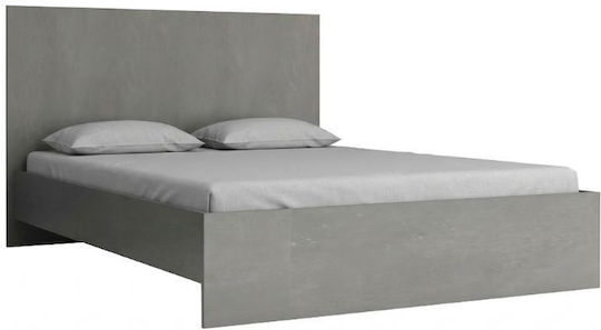 Troy Pat Dublu din Lemn Gri pentru Saltea 140x190cm