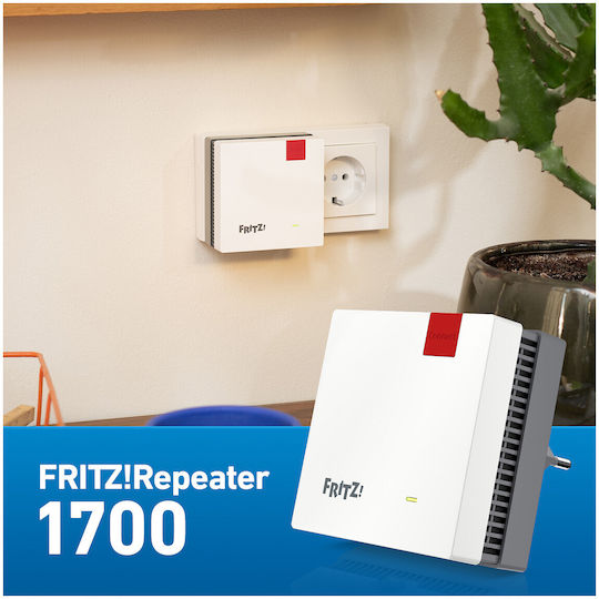 AVM FRITZ!Repeater 1700 Mesh WiFi Extender Dual Band (2.4 & 5GHz) 3600Mbps