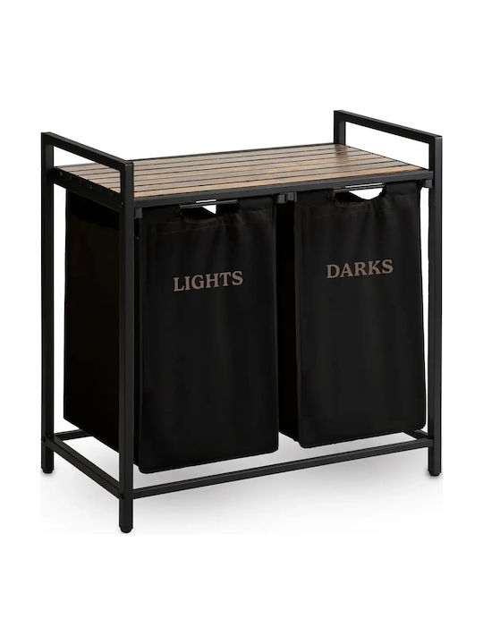 Smartic Coș De Rufe Din Lemn 80lt 74x33x33cm Negru Smartic Coș De Rufe Din Lemn 80lt 74x33x33cm Negru
