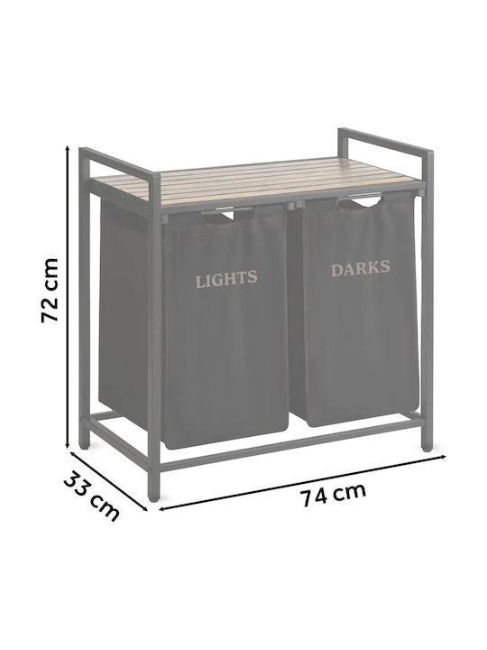 Smartic Coș De Rufe Din Lemn 80lt 74x33x33cm Negru