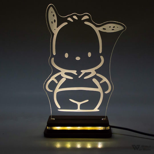 World of Wood Led Kids Decorative Lamp Pochacco Multicolor 20x14cm