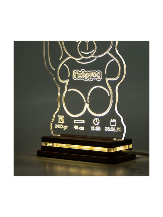 World of Wood Led Kids Decorative Lamp Multicolor 22x17cm