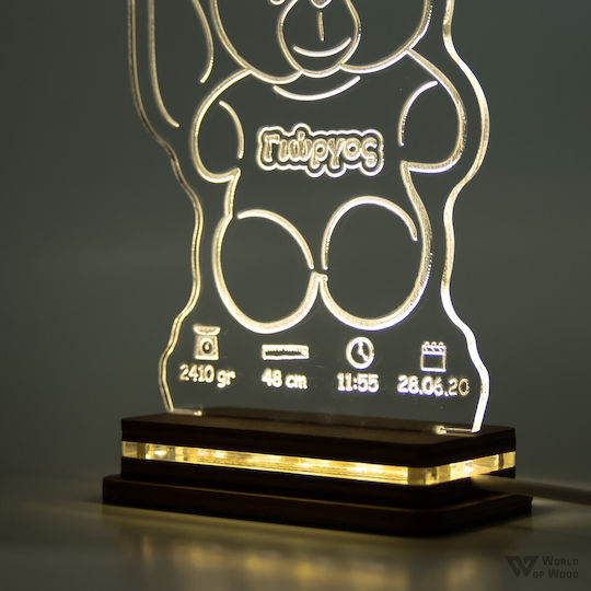 World of Wood Led Kids Decorative Lamp Multicolor 22x17cm