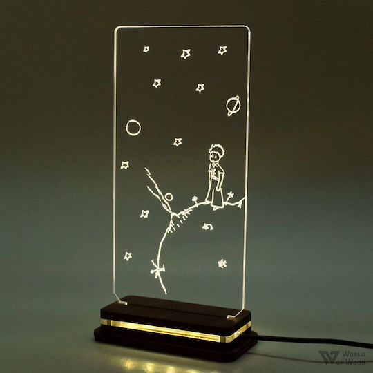 World of Wood Led Kids Decorative Lamp Little Prince White 22x10cm