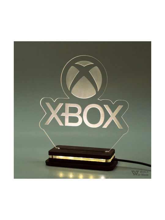 World of Wood Led Kids Decorative Lamp Xbox Logo White 19x17cm