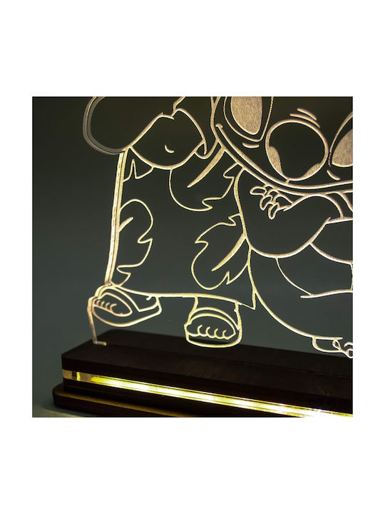 World of Wood LED Kinder Tischlampe Lilo & Stitch Bunt 21x18cm