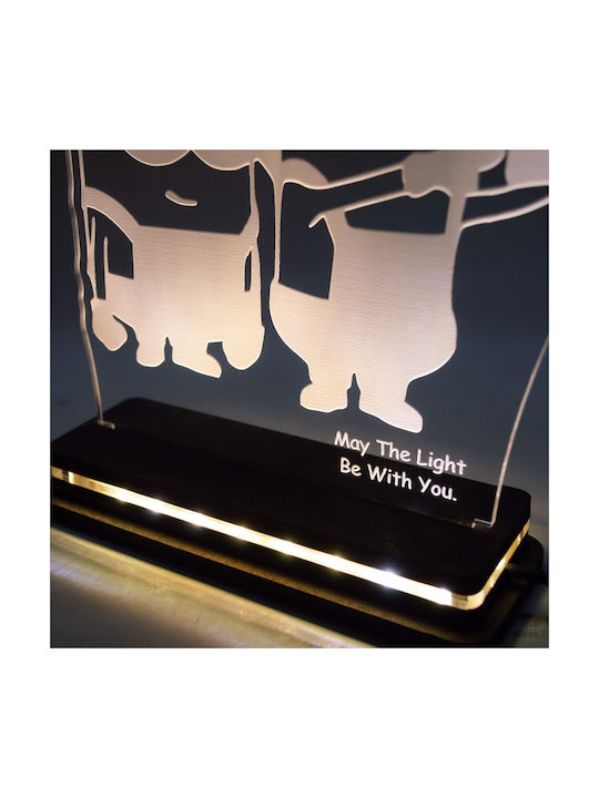 World of Wood Led Kids Decorative Lamp Minions White 21x19cm