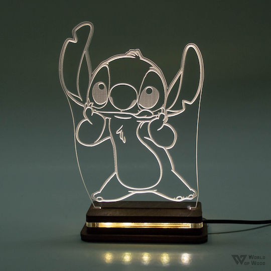 World of Wood Led Kids Decorative Lamp Stitch White 18x13cm