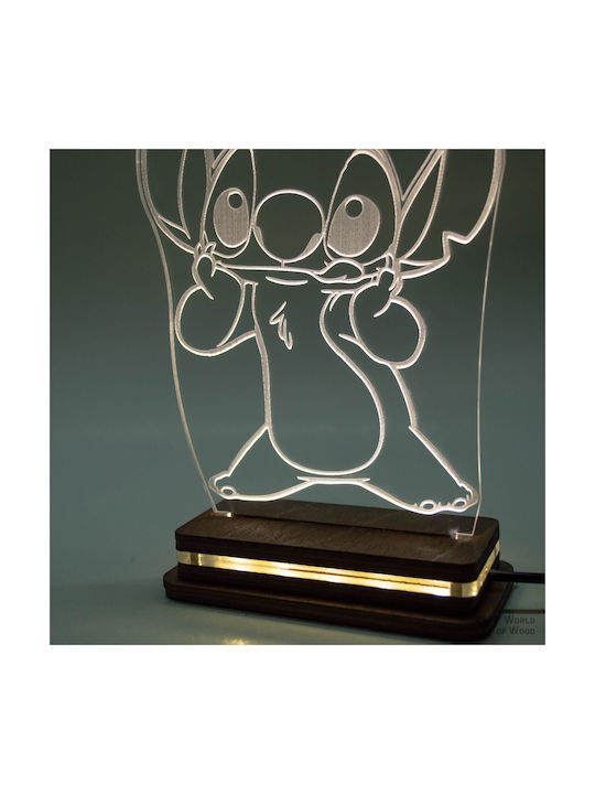 World of Wood Led Kids Decorative Lamp Stitch White 18x13cm