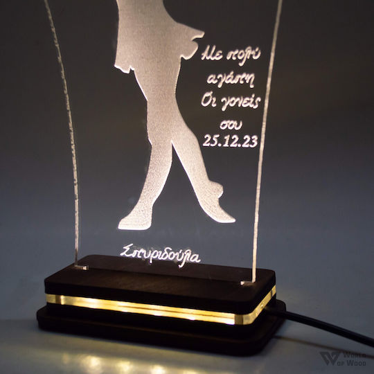 World of Wood LED Детска Декоративна Лампа Балерина Бяло 22x14cm