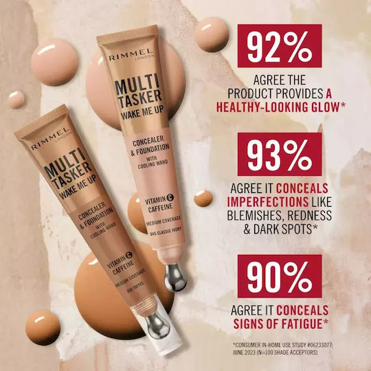 Multitasker Wake Me Up Concealer Foundation #Rose Honey 20 ml Rimmel London