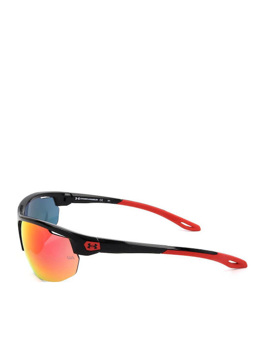 Under Armour Men's Sunglasses with Black Plastic Frame and Multicolour Mirror Lens UA0002GS807