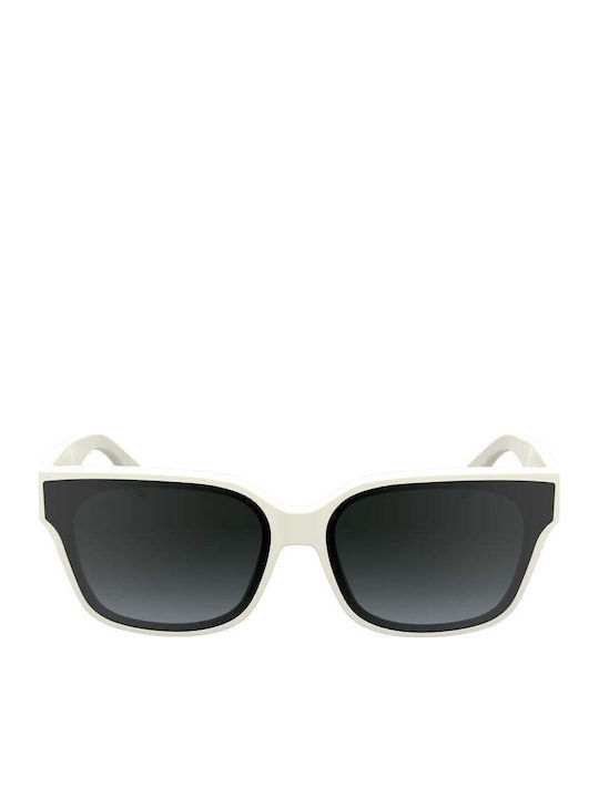 Karl Lagerfeld Women's Sunglasses with White Plastic Frame and Gray Lens KL6161S-105