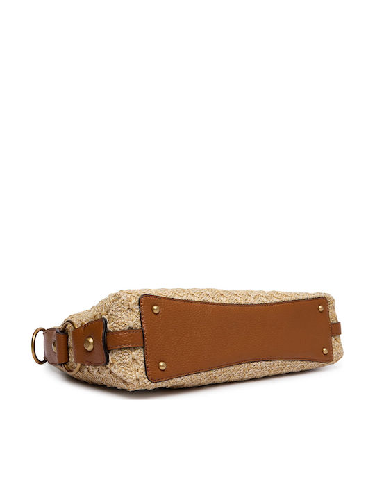 Knitted Women's Handbag Shoulder Beige