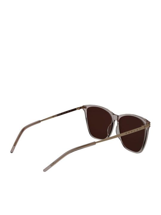 Replay Women's Sunglasses with Pink Frame and Brown Lens