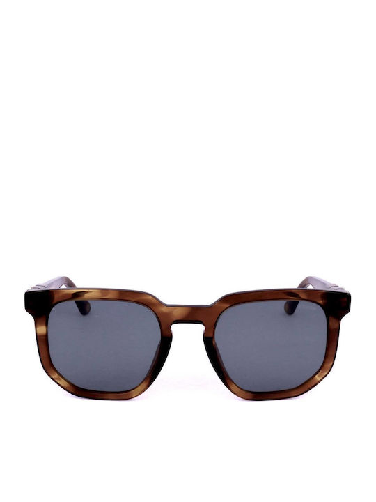 Police Men's Sunglasses with Brown Plastic Frame and Green Lens SPLF88 06HN