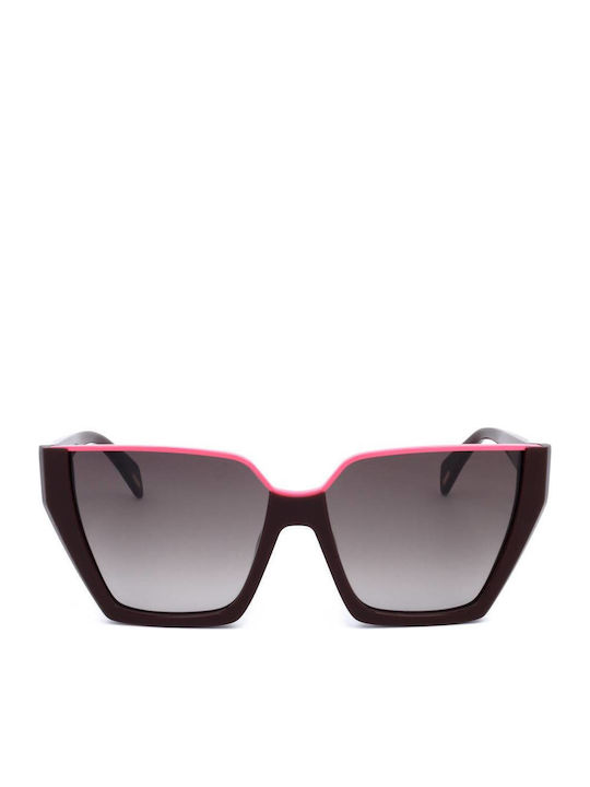 Police Sunglasses Burgundy with Acetate Frame