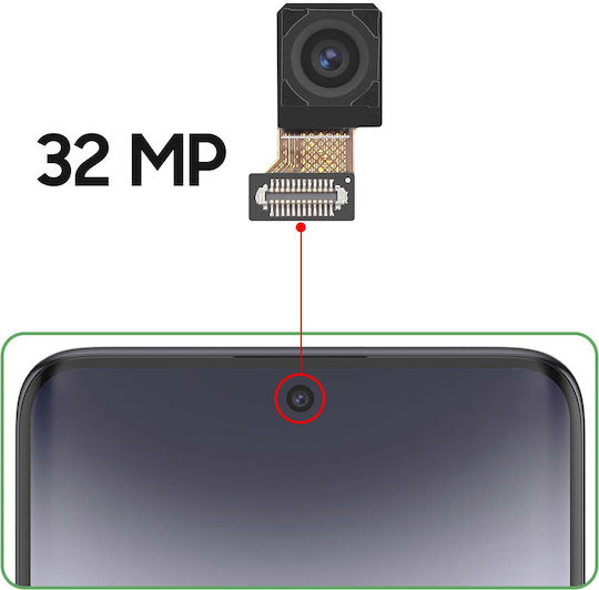 Clappio Предна Камера Redmi Note 14 Pro 4G 32MP Selfie Сензор Черен