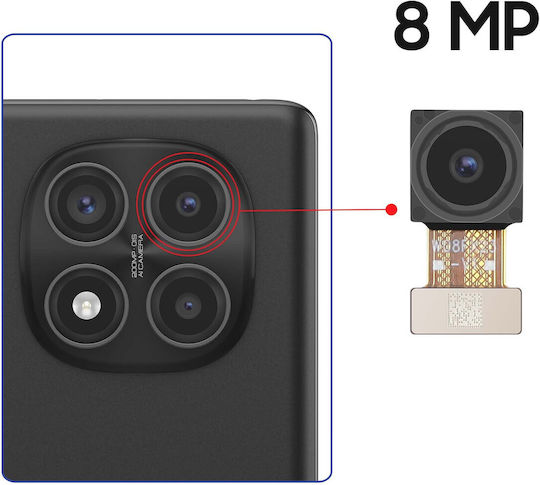 Clappio Camera Din Spate Redmi Note 14 Pro 4G 8MP Unghi Ultra Larg Negru