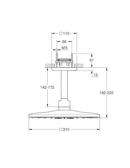 Grohe Cube Showerhead with Extension Arm