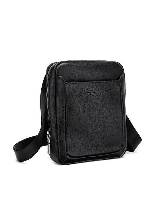 Leather Men's Shoulder / Crossbody Bag Black