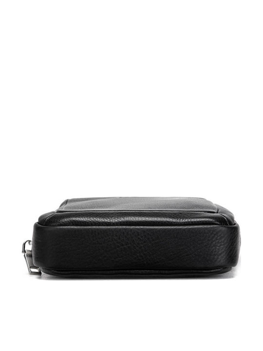 Leather Men's Shoulder / Crossbody Bag Black