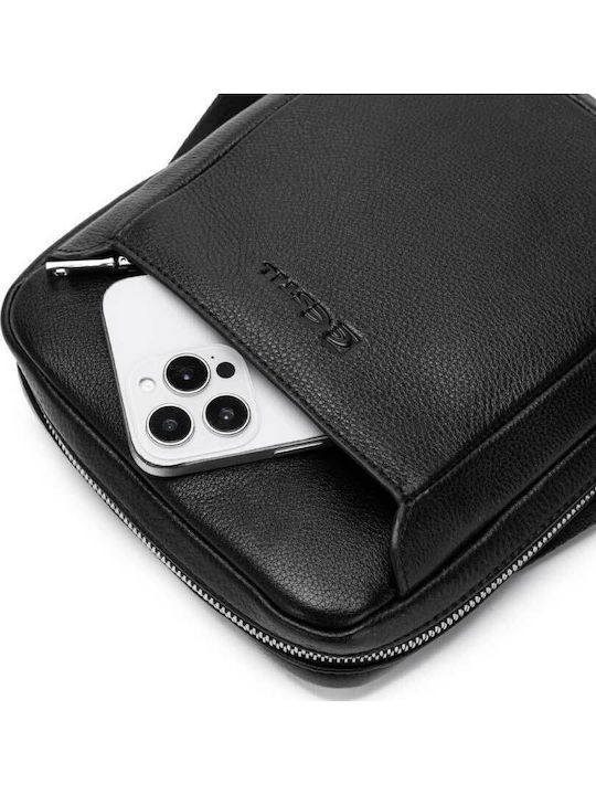 Leather Men's Shoulder / Crossbody Bag Black