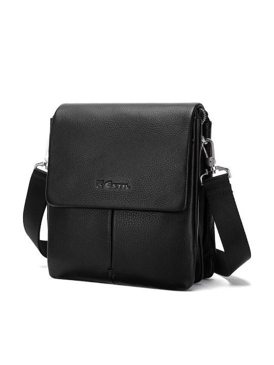 Leather Men's Shoulder / Crossbody Bag Black