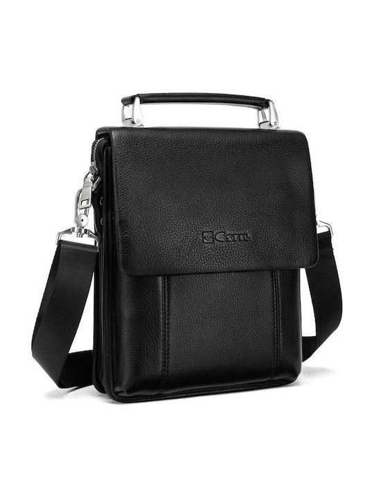 Leder Herren Tasche Schulter / Crossbody Schwarz