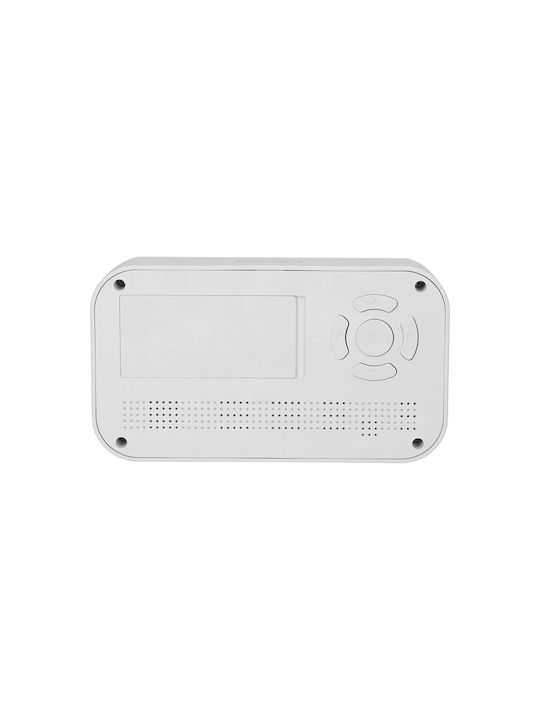 Nedis Digital Alarm Clock Lcd Screen Date Temperature Snooze Function White