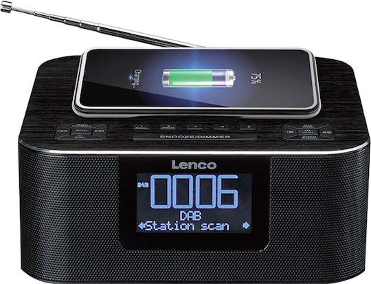 Lenco Dab+ Fm Stereo Clock Radio Bluetooth Wireless Charging Black