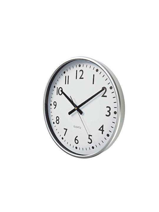 Nedis 38cm Runde Wanduhr Mit Großen Zahlen Quarzmechanismus Silber