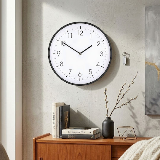 Nedis 30 Cm Wall Clock Silent Movement Lightweight Frame White Black