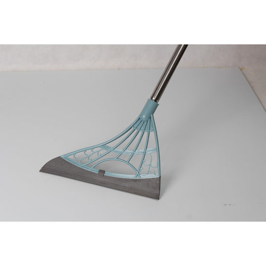 Set Mătură Cu Coș De Gunoi Mâner Silicon Mătură Pliabilă Uz Casnic Plastic Oțel Albastru Deschis 90 X 72 X 100 Cm