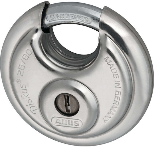 Abus Diskus Steel Padlock Discus Padlock with Key 80mm 1pcs