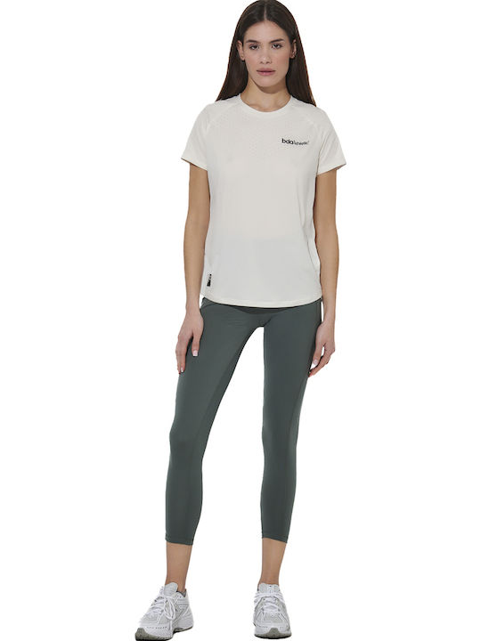 Damen Sport T-shirt Schnell Trocknend Weiß